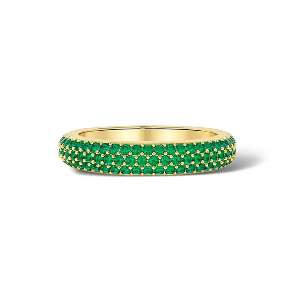 Tri Band Esmeralda Ring
